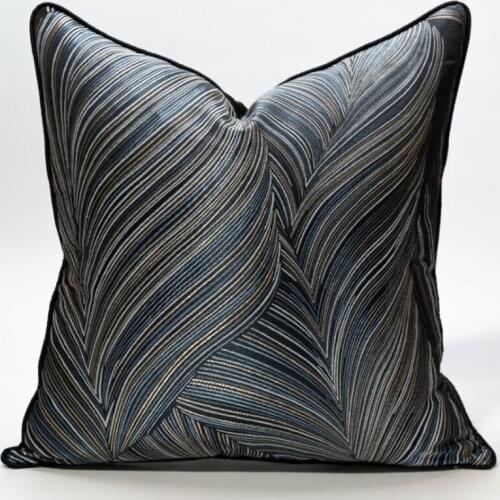 Abstract Striped Satin Jacquard Cushion Cover Light Luxury Embroidery Decorative Pillows Home Office Car Decor Sofa Pillowcase