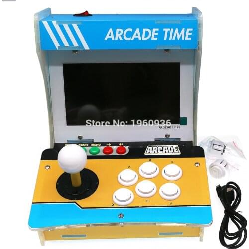 Acrylic Bartop Mini Arcade Machine 7 Inch LED Screen Fighting Stick Console Multi-Game 1233 in 1 One Player Joystick