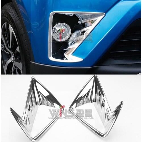 Accessories For Toyota RAV4 2016 2017 2018 Chrome Front Fog Light Cover Fog Lamps Trim Car SUV Styling