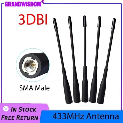 5pcs 433MHz antenna SMA Male Connector antena 433 mhz antenne directional waterproof antennas for Walkie talkie wireless