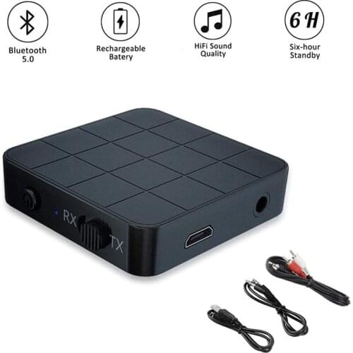 KN321 2 in 1 Car Adapter Bluetooth 5.0 Audio Receiver Transmitter AUX RCA 3.5MM Jack Music Stereo Wireless Adapter For TV PC