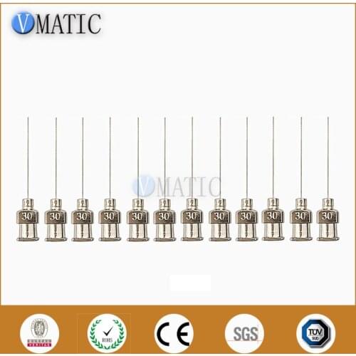 Free Shipping 12Pcs 1 Inch Tip Length 30G Blunt Stainless Steel Glue Dispensing Syringe Needle Tips