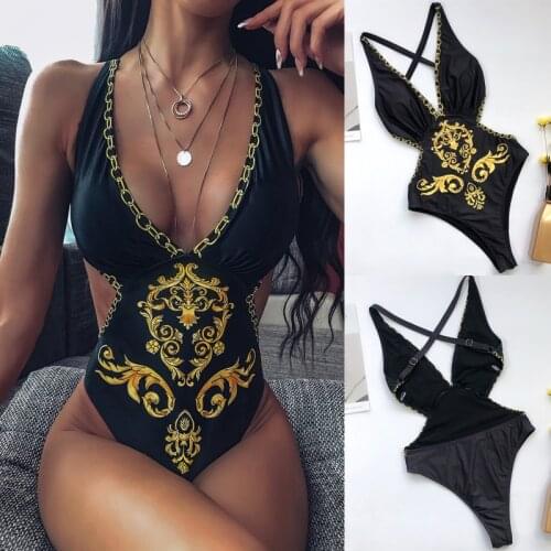 Bikini Brazilian 2021 New Print One Piece Swimsuit Women Swimwear Push Up Monokini Beachwear Swim Suits Bathing Suit Cover Ups