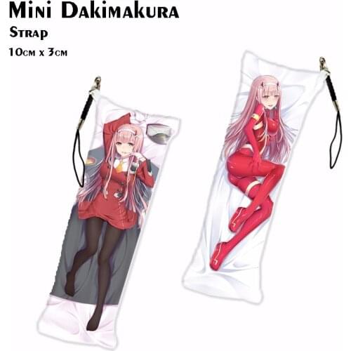 DARLING in the FRANXX Mini Dakimakura Anime ZERO TWO Keychain Bag Hanging 10*3cm Keyring Bag Charms Key Ring Llaveros Chaveiros