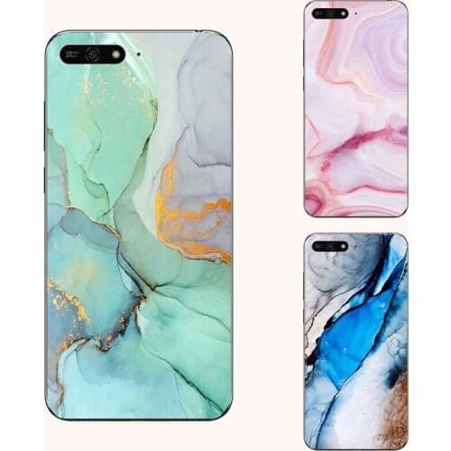 Geometric design Marble silicone phone case For ZTE Blade L210 L8 L7 V10 V9 Vita V8 Mini Lite Water color aesthetic phone cover