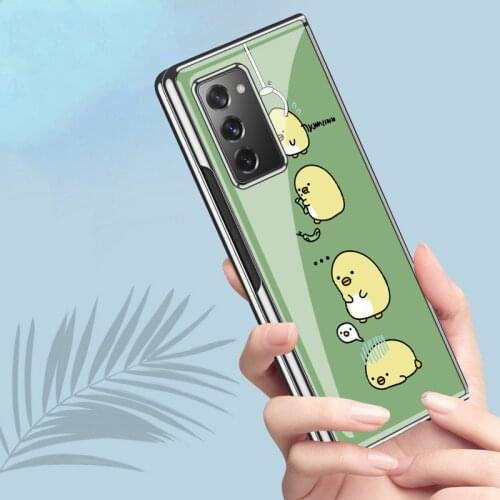 Z Fold2 Funda Case for Samsung Galaxy Z Fold 2 W21 F9160 Lovely Cartoons Animal Plexiglass Shell Coque Phone Case Cover Capa