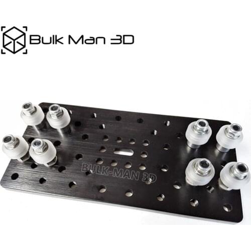 Black Anodized Aluminium C-Beam Double Gantry Plate Set with V-Slot Solid V Wheel Kit for CNC Machine Parts