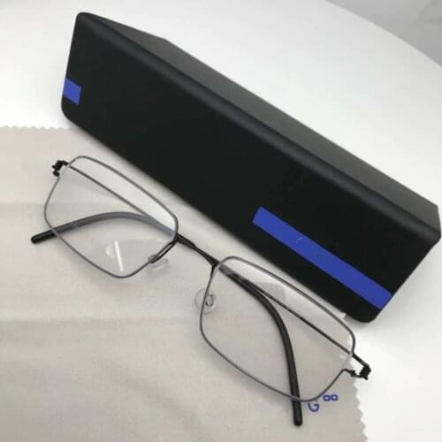 Titanium Rim Square Glasses Frame Business Men High Quality Eyewear No Screw Hand-made Myopia Optical Eyeglasses Frame