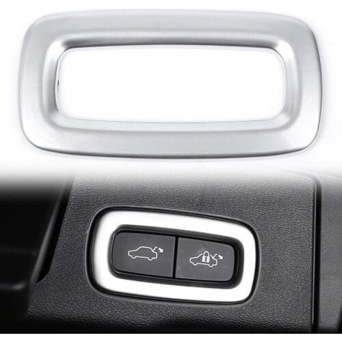 For Volvo XC60 Second Generation 2018 2019 Tailgate Rear Trunk Switch Frame Trim Silver ABS Plastic