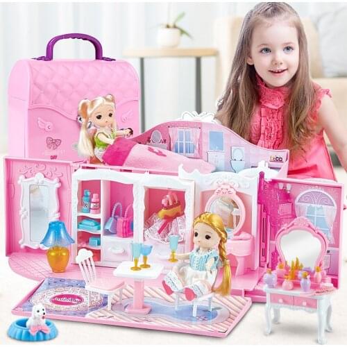 DIY Doll House Handbag Accessories Cute Furniture Miniature Dollhouse Girl Birthday Gift Home Model House Doll Toys For Children
