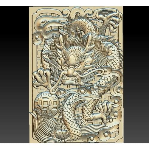 Dragon 3d STL relief digital file -Chinese dragon STL Model for CNC Router 3D Printer Bas Relief
