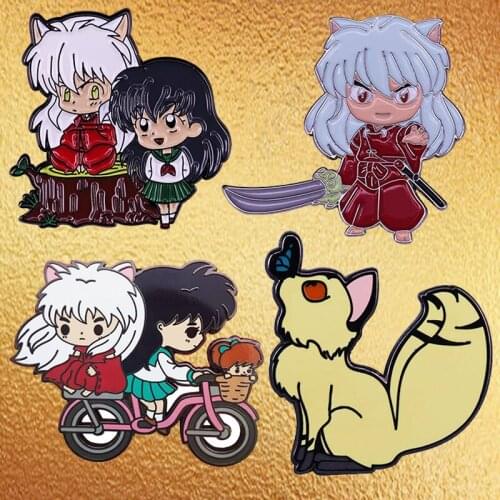 Inuyasha Kagome Shippo Enamel Pin Lovely Kirara Brooch Japanese Manga Art Jewelry