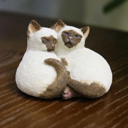 JJM Birman Cat Pet Figure Kitten Felidae Animal Collector Toy Decoration PVC Model Educational for Children Adults Kids Gift