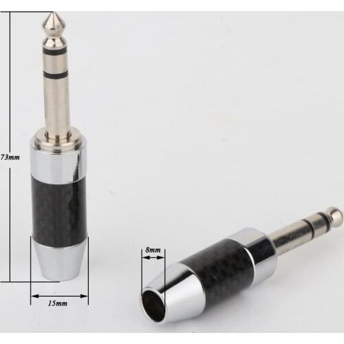 Hifi Carbon Fiber Nickel Plated 6.35 mm stereo 6.5mm (1/4 in) Jack Male Plug for DIY Headphone upgraded Cable