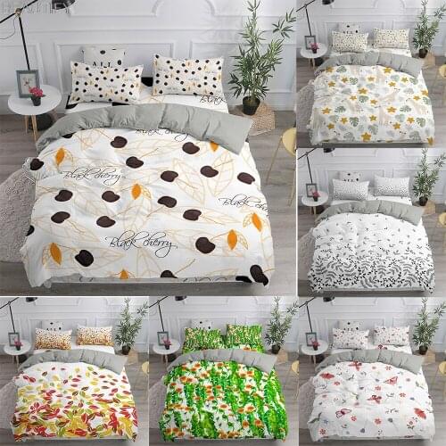 2021 Simple Leaf Floral Bedding Set Queen 3D Printed Duvet Cover Bedclothes 2/3pcs Home Textiles Luxury and High Quality