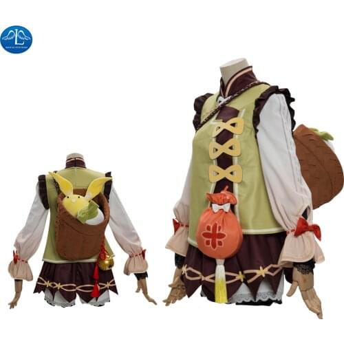Game Genshin Impact Yaoyao Cosplay Costume Women Lovely Uniform Lolita Dress Anime Yao Yao Game Suit Halloween Outfit