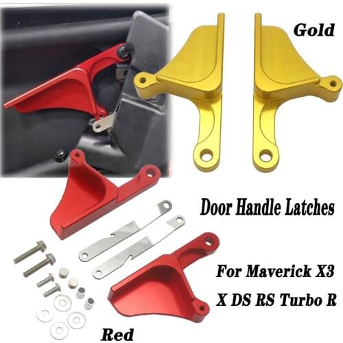 Left & Right Red Black Gold Billet Aluminum Anodized Door Handle Sets Fit For Can-Am Maverick X3 2017 2018 2019 2020