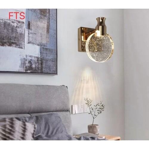 Wall lamp bedroom bedside crystal living room background wall lamp aisle wall light dressing table mirror front lamps