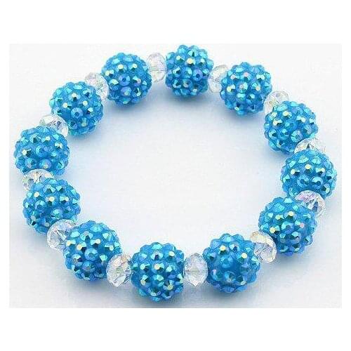 New shipping free 10mm Resin Bracelet Disco Ball Pave Resin Beads HJH Women Bracelet jewelry wholesale crystal