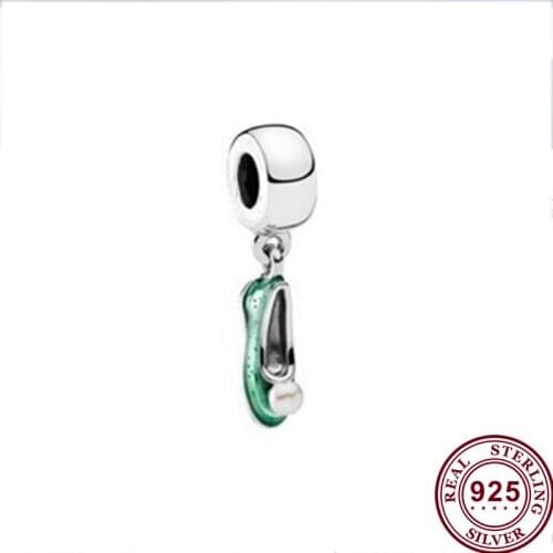 Original 925 Sterling Silver Charm New Classic Small Ding Dang Shoe Pendant Fit Pandora Women Bracelet & Necklace Diy Jewelry