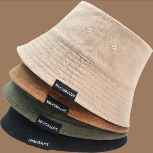 New Cotton Fishing Hat Women Men Hip Hop Cap Couple Panama Bucket Hat Sun Flat Top Fisherman Hats Caps