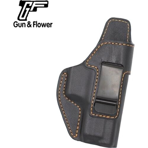 Gun&Flower Springfeild XD 45 Pistol Leather Pouch IWB Concealed Carry Holster Tactical Gun Accessories for 1.5'' Belt