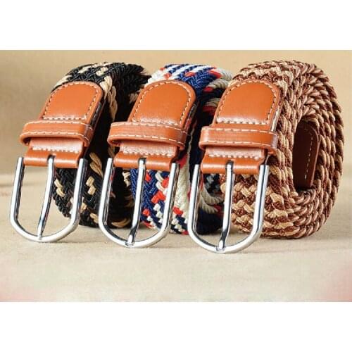 Fashion Vintage Woven Knitted Belts For Women Men Boho Beach Style Handwoven Fashion Belt White Black Faux Leather Belt