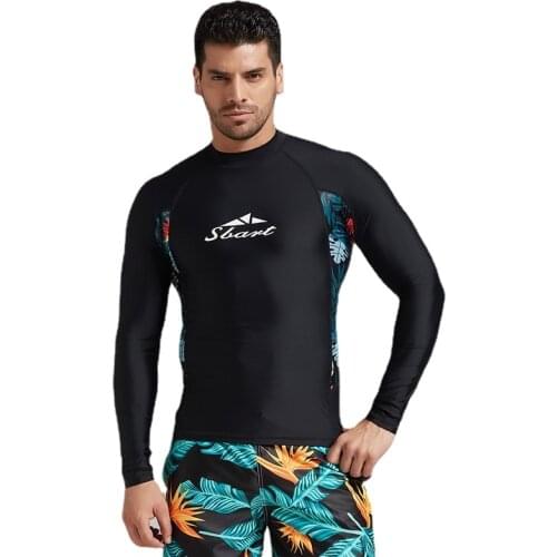 SBART 2020 long sleeves swimwear rashguard surf clothing diving suits shirt swim suit spearfishing kitesurf men rash guard