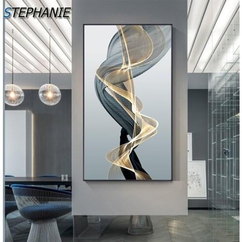 Modern Abstract Lines Wall Art Canvas Painting Black and White Home Decor Nordic Canvas Posters Prints for Bedroom Wall Pictures