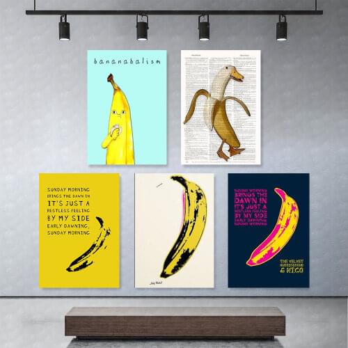 Modern Graffi Style Andy Warhol Banana Pop Art Canvas Printings Street Print Wall Art Picture for Living Room Home Cuadros Decor