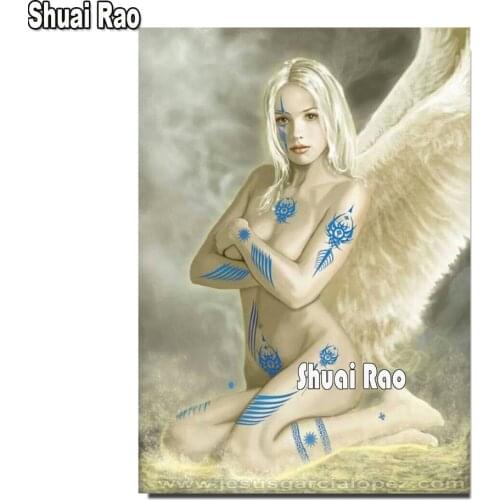 Tattoos Angel diamond painting,full,square,round diamond embroidery Cartoon Girl,mosaic diamond diy handwork puzzle diamant