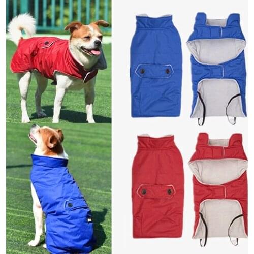 Windproof Winter Warm Pet Jacket Thick Pet Dog Puppy Vest Warm Coat For Small Large Dog Jacket Button Outdoor Dog Cotton Coat
