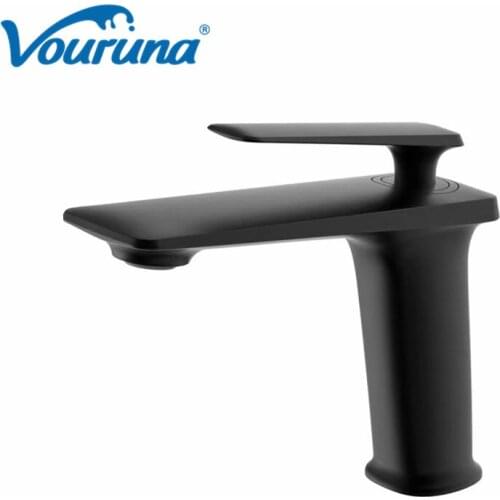 VOURUNA New Arrival Single Hole Washbasin Mixer Faucet Black&Rose Golden Bathroom Lavatory Basin Sink Tap New Unique Style