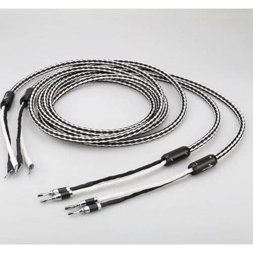 Audiocrast 8TC single crystal copper audio speaker cable HiFi amplifier speaker cable banana spade plug speaker cable HIFI