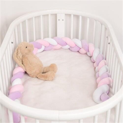 1.5M Nordic Braid Pillow 3-Strand Knot Newborn Bumper Long Knotted Bed Wai for Baby Soft Infant Crib Fence Bed Guardrail Decor