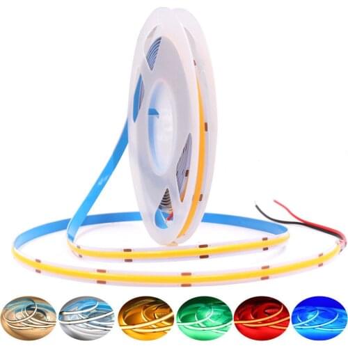 DC12V 24V COB LED Strip Light 8mm 10mm High Density Flexible Tape Light Dimmable Linear Ribbon Red Green Blue 3000K 4000K 6000K
