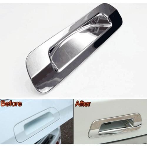 ABS Chrome Car Rear Tailgate Tail Gate Handle Insert Cover Trim For Isuzu MU-X MUX 2015-2016 Car Styling Covers