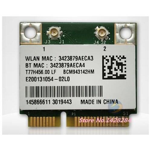 SSEA Original Wholesales New Broadcom BCM943142HM WIFI Bluetooth 4.0 802.11b/g/n Half Mini PCI-E WLAN wireless Card 300Mbps