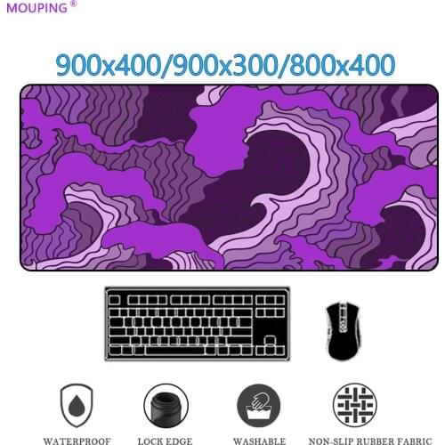 Great wave mousepad pink anime gaming mouse pad carpet deskmat table gamer office desk accessories deskpad rubber DropShipping