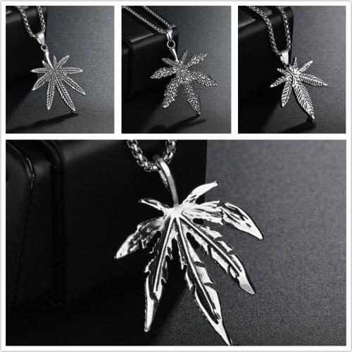 Gothic Necklaces Hip Hop Metal Long Chain Personality Women Men Plant Leaf Stainless Steel Snake Pendant Necklace Accessories