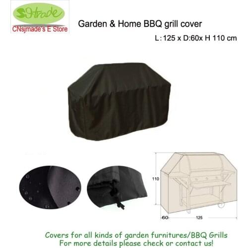 Garden & Home BBQ grill cover,125x60x110cm,Durable Oxford fabric,Black color, Water proofed Patio BBQ grill cover