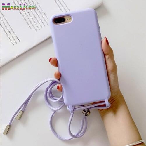 Lanyard Silicone Case For iPhone 6 S 7 8 Plus SE 2020 Case Necklace Rope Soft Cover For iPhone 11 Pro Max 11Pro X XR XS Max Case