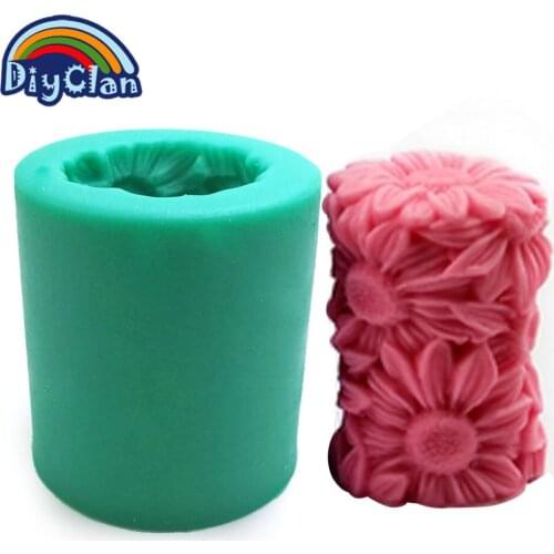 Flower Candle Chocolate Wedding Silicone Mold Daisy Flowers Shape 3D Candle Mould Handmade Soap Form Kitchen Baking S0319HM
