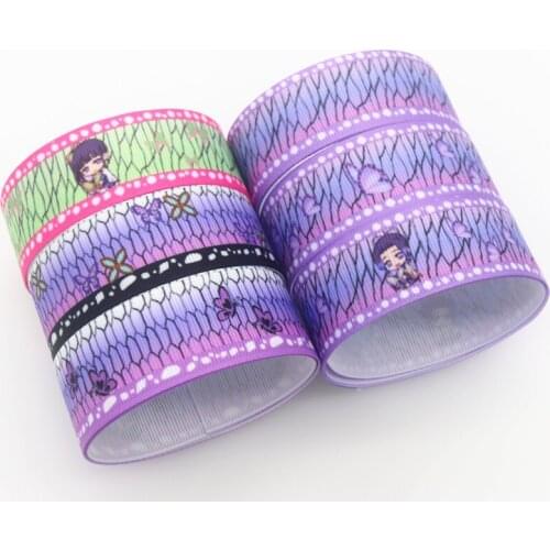 DHK 50yards Japan Cartoon Printed Grosgrain Ribbon Accessory Hairbow Headwear Decoration DIY Wholesale OEM S1395