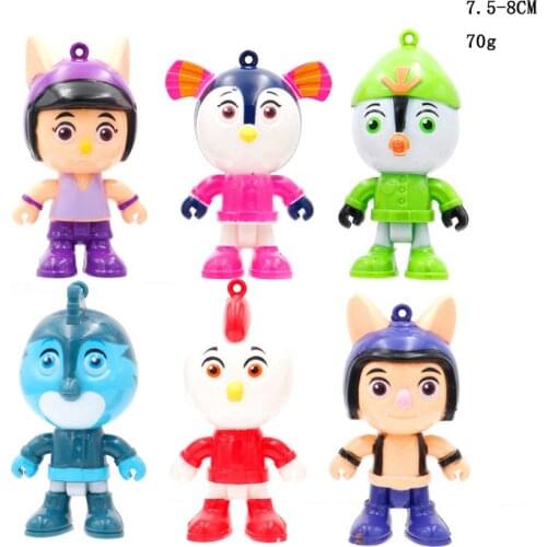 NO BOX 7-8cm 6pcs/set Top Wing Action Figure Toys Swift, Rod, Penny, Brody Figure Toys Collection Model Dolls