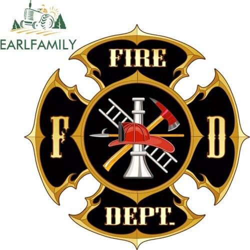 EARLFAMILY 13cm x 13cm for Fire Dept Car Stickers Snowboard Motorcycle Creative Family Refrigerator Surfboard Windows Decal