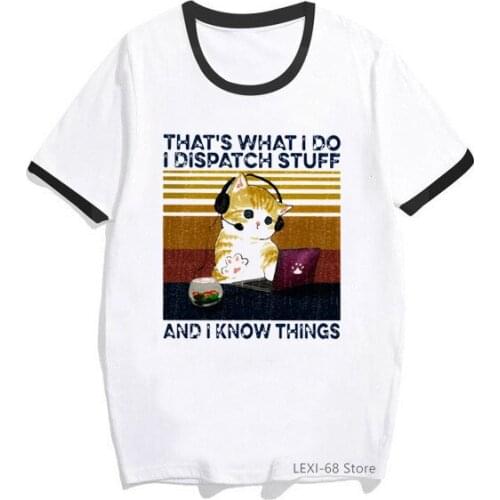 Funny Cat playing computer cartoon print graphic t shirt women Pew Pew Madafakas tshirt femme harakuku kawaii clothes streetwear