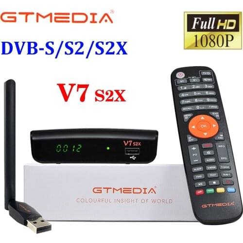 GTMEDIA V7 S2X V7S HD DVB-S/S2/S2X+T/T2 Support BISS auto roll Full PowerVu speed USB 3/4G dongle Youtube Youporn