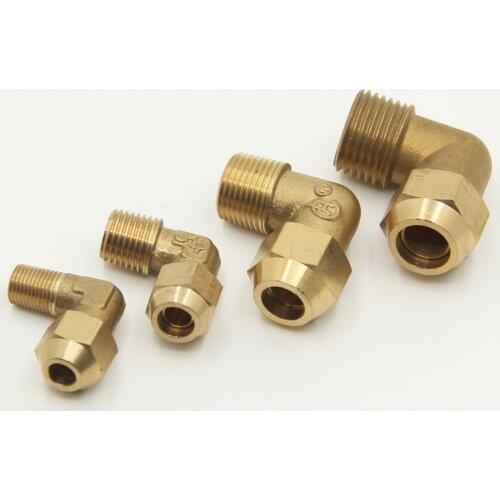 Copper flared joint elbow connection 1 / 8 "1 / 4" 3 / 8 "1 / 4" external thread brass fittings copper flared joint