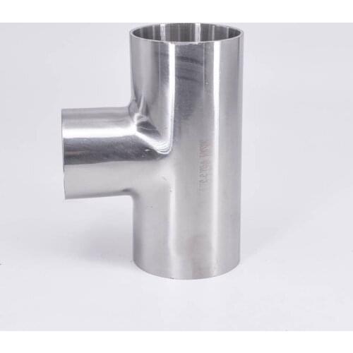 63mm 2.5" x 51mm 2" Pipe OD Butt Welding Reducer Tee 3 Way SUS 304 Stainless Steel Sanitary Fitting Spliter Homebrew Beer Wine